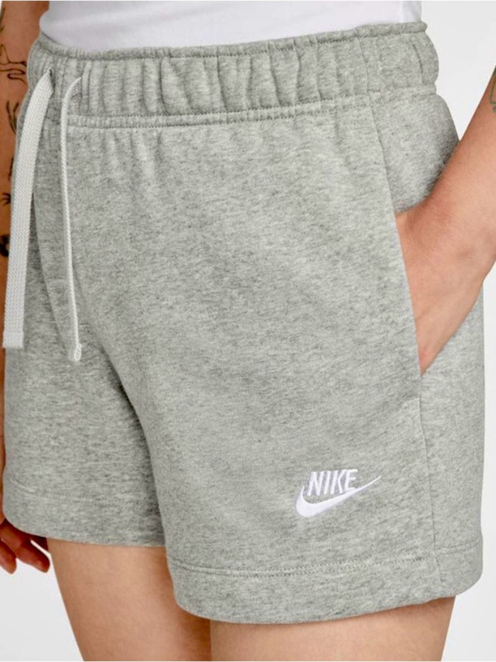 Nike Women's Club Fleece Shorts Grey Sportswear Terry DQ5802-063 Athletic Active